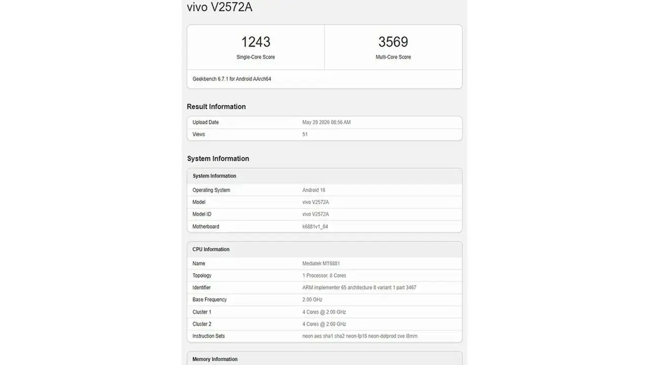 نتائج اختبار Geekbench لشريحة Dimensity 7500 تعزز مستقبل الهواتف المتوسطة